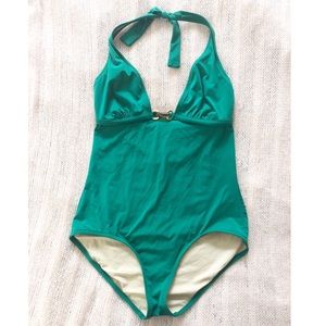 J. Crew Luxe Amber Bar One Piece Swimsuit